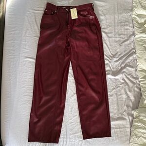 Universal Thread Maroon Faux Leather Pants